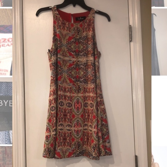 NWT LULUS Design Major Red Print Dress Size Small - Picture 2 of 5